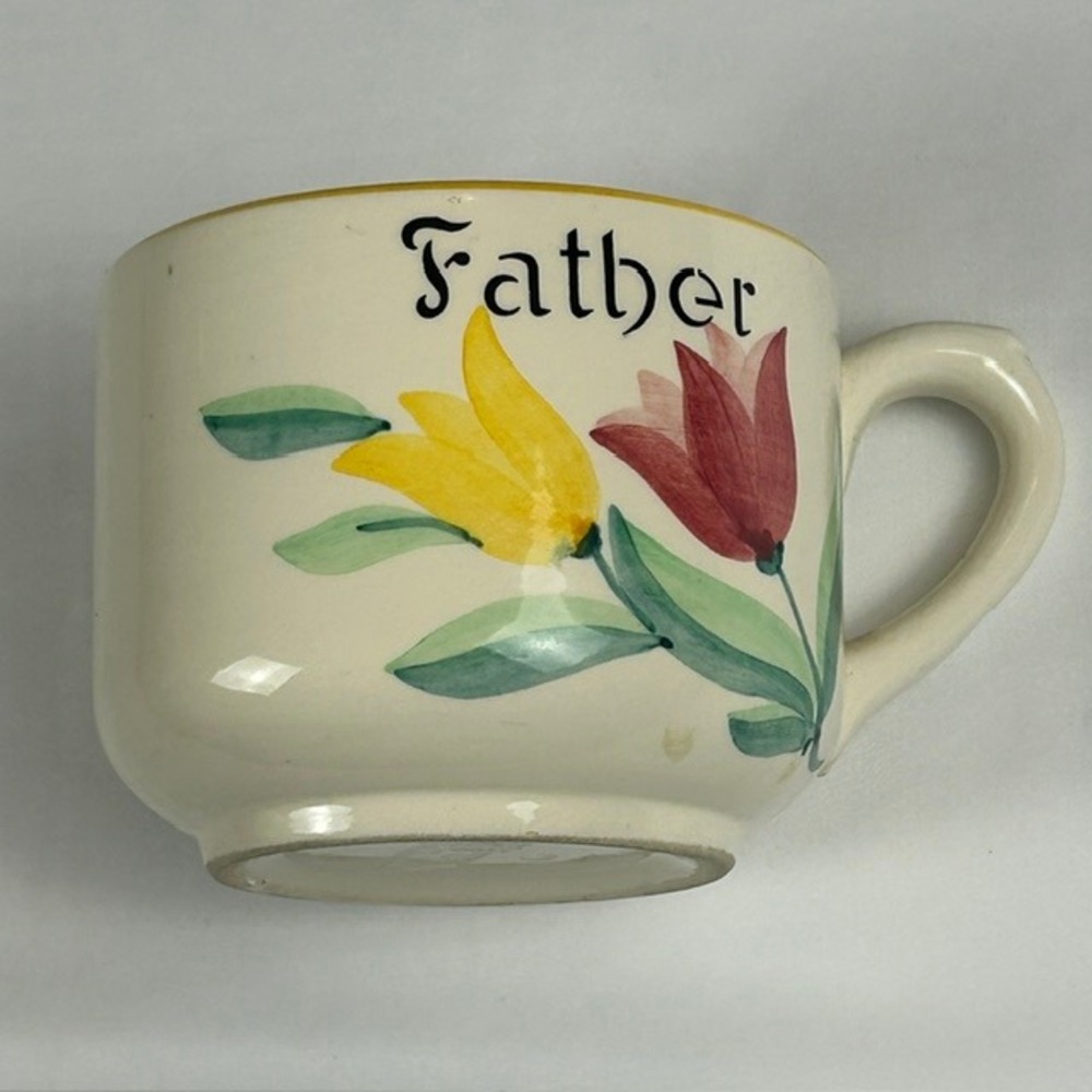 Vintage Pd Western Germany Father Mug Ceramic Floral Tulip Cup 1781 R